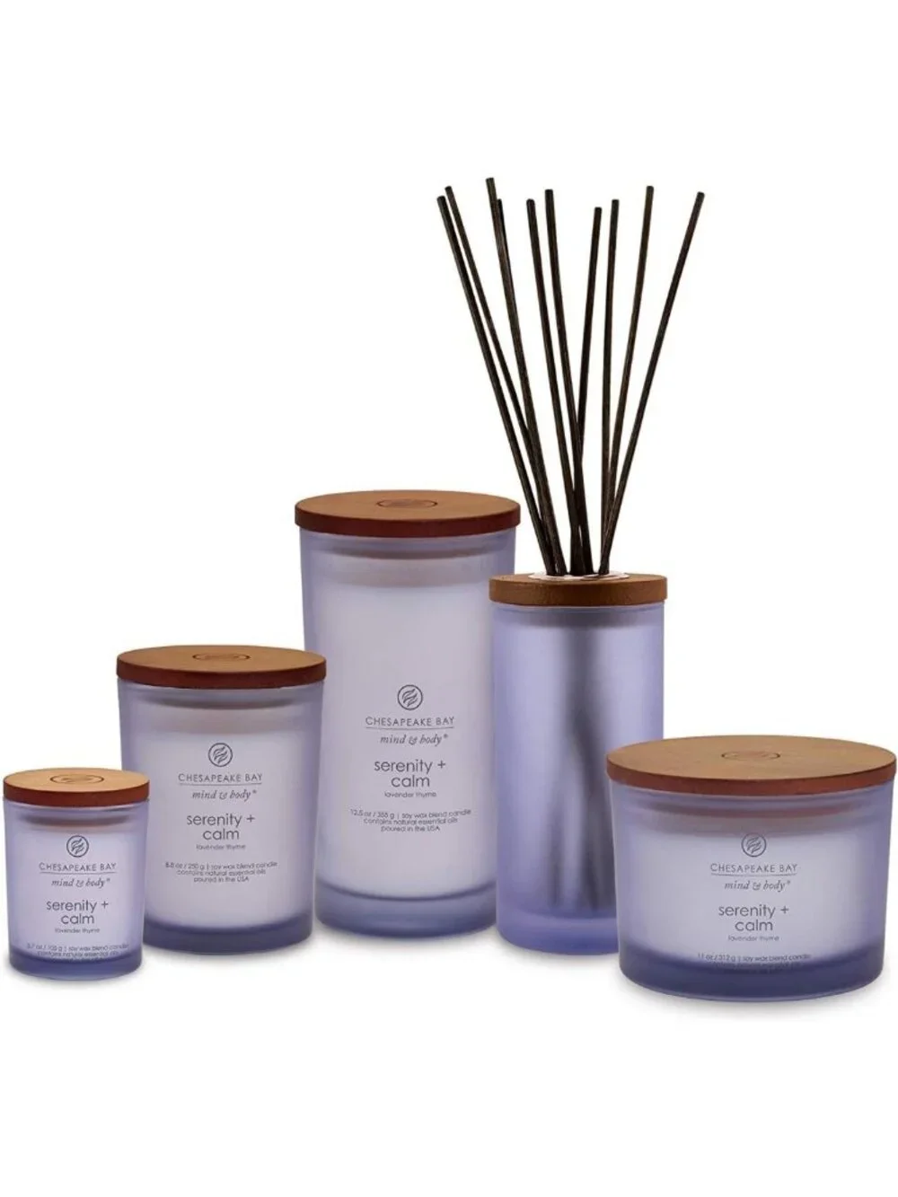 Serenity & Calm Scented Candles - Lavender Thyme Medium Jar 2-Pack for Home